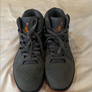 Jordan 1 Flight 3 Men's High-Top Sneakers in Dark Gray with Orange Jumpman